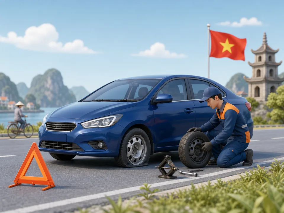 Ô tô thủng lốp